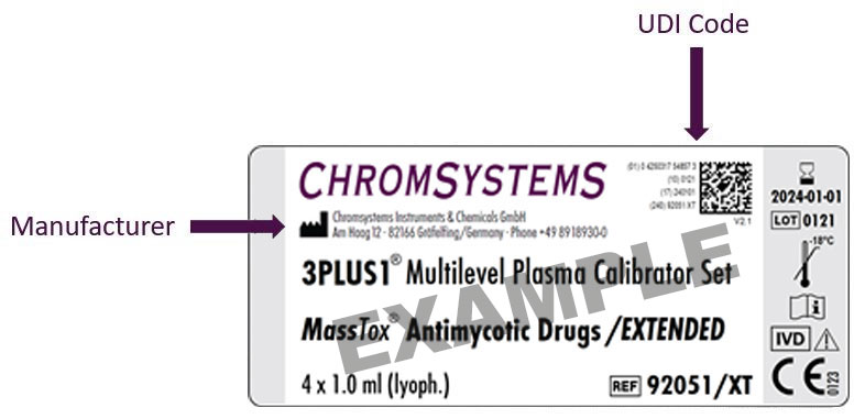 UDI Label for Calibrator Set - Chromsystems