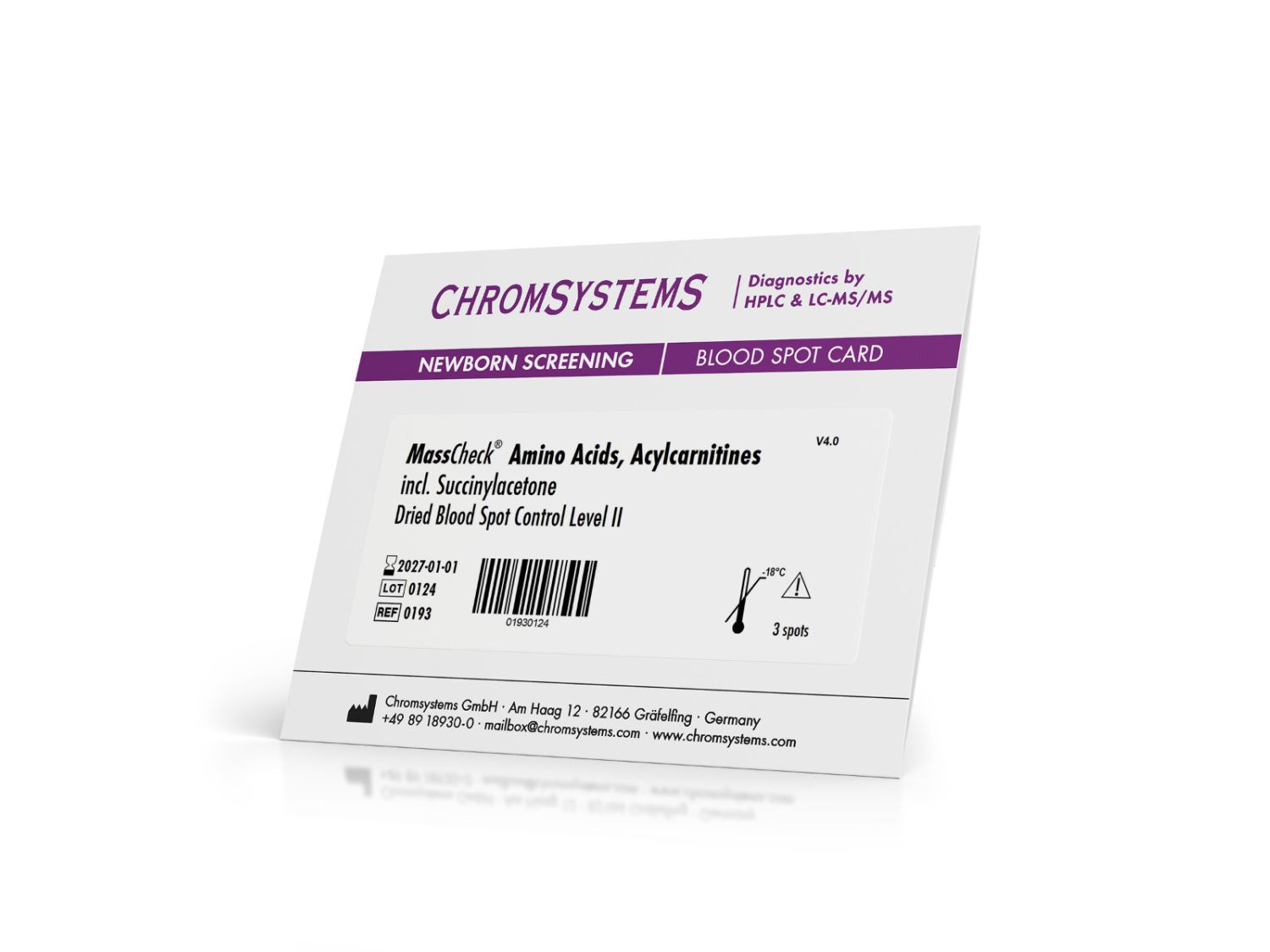 MassCheck Amino Acids, Acylcarnitines, Succinylacetone Dried Blood Spot  Controls